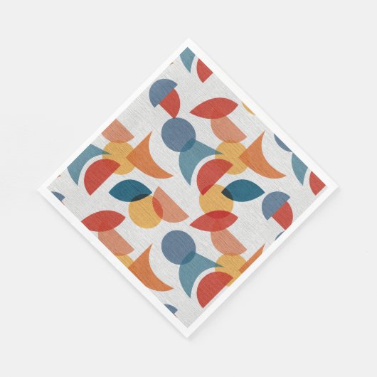 Serviette En Papier Lumineuse géométrique rétro Abstrait Moyen-siècle  (Coin)