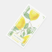 Serviette En Papier Lumineux citrons et texte personnalisé Feuille (Coin)