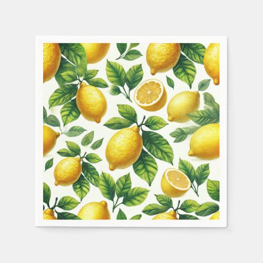 Serviette En Papier Lumineux et joyeux citrons modernes zesty (Devant)