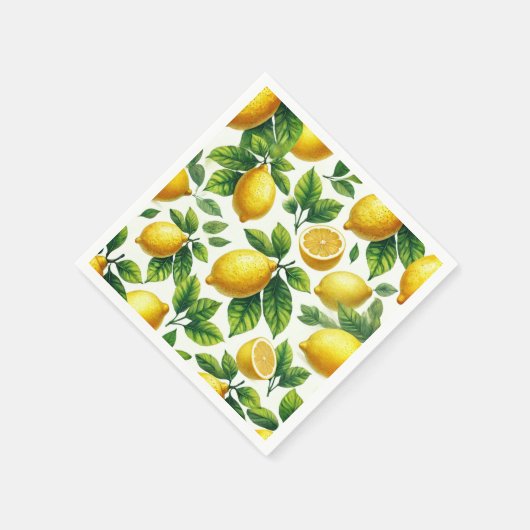 Serviette En Papier Lumineux et joyeux citrons modernes zesty (Coin)