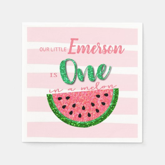 Serviette En Papier L'un est melon, Watermelon Anniversaire serviettes (Devant)