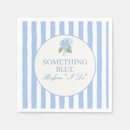 Serviette En Papier Lunch de mariage tendance avec hydrangeas bleus (Devant)