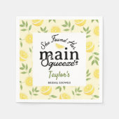 Serviette En Papier Luncheon de Mariage Citron (Devant)