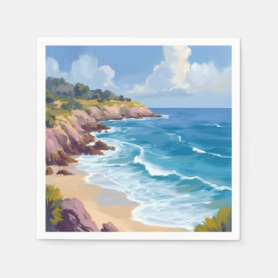 Serviette En Papier Lundi à Malibu Plage Falaises CA Voyage
