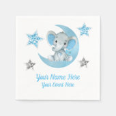 Serviette En Papier Lune bleue Eléphant Baby shower serviettes Anniver (Devant)
