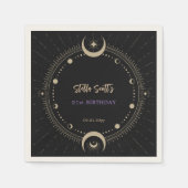 Serviette En Papier Lune céleste mystique noire 21e anniversaire (Devant)