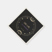 Serviette En Papier Lune céleste mystique noire 21e anniversaire (Coin)