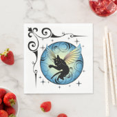 Serviette En Papier Lune de chat cosmique et étoiles (En situation)