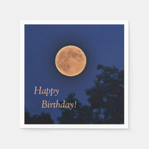 Serviette En Papier Lune de récolte de joyeux anniversaire