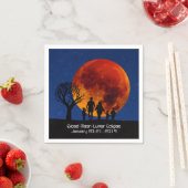 Serviette En Papier Lune de sang Éclipse lunaire 2019 (En situation)