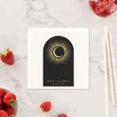 Serviette En Papier Lune de soleil mystique noire céleste (En situation)