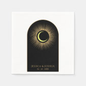 Serviette En Papier Lune de soleil mystique noire céleste (Devant)