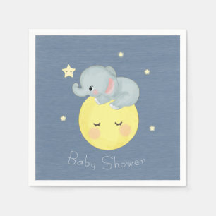 Serviette En Papier Lune et étoiles Eléphant adorable Baby Boy Douche