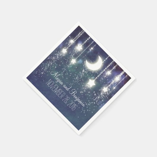 Serviette En Papier lune et étoiles marine enchantée romantique (Coin)