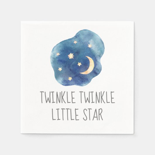 Serviette En Papier Lune et étoiles Twinkle Twinkle Little Star Napkin (Devant)