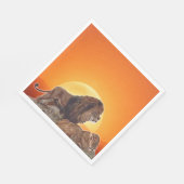 Serviette En Papier Lune et lion de chats africains sauvages (Coin)