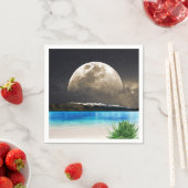 Serviette En Papier Lune Et Plage (En situation)
