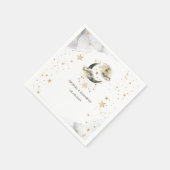 Serviette En Papier Lune étoiles or céleste  (Coin)