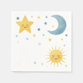 Serviette En Papier Lune, Étoiles, Soleil et Cloud Baby shower céleste (Devant)