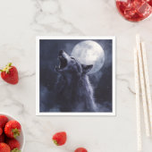 Serviette En Papier Lune hurlante de loup-garou d'Halloween (En situation)