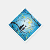 Serviette En Papier Lune lunaire avec chats (Coin)