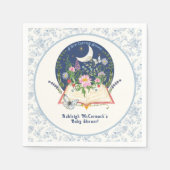 Serviette En Papier Lune Nouveau Chapitre Commence Livre Papillon Bleu (Devant)