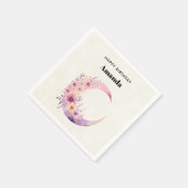 Serviette En Papier Lune rose Croissant avec de jolies fleurs (Coin)