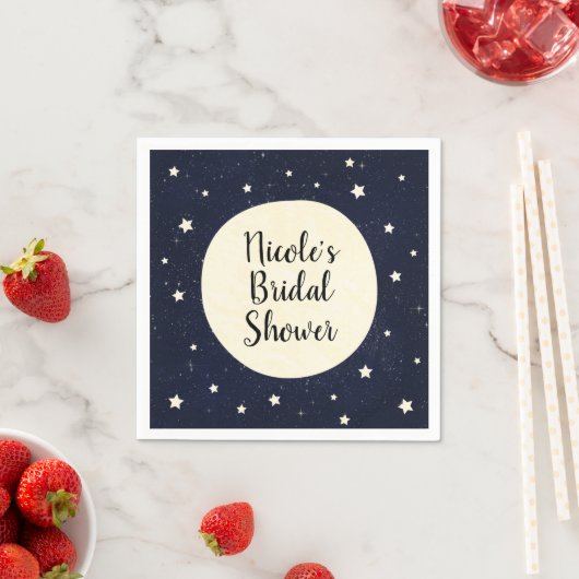 Serviette En Papier Lune Whimsical et étoiles Baby shower céleste (En situation)