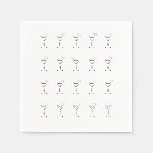 Serviette En Papier Lunettes cool Martini tendance (Devant)