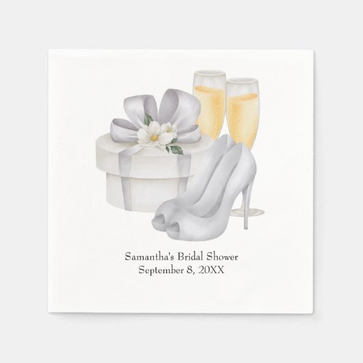 Serviette En Papier Lunettes de Champagne Brides Chaussures Fête des m (Devant)
