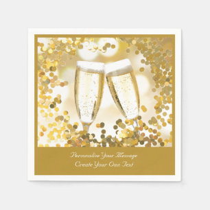Serviette En Papier Lunettes de champagne élégantes et romantiques Per