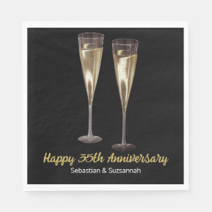 Serviette En Papier Lunettes de Champagne Fête de Mariage Personnalisé