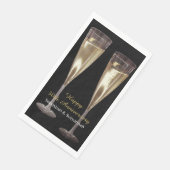 Serviette En Papier Lunettes de Champagne Fête de Mariage Personnalisé (Coin)