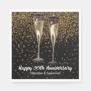 Serviette En Papier Lunettes de Champagne Fête de Mariage Personnalisé