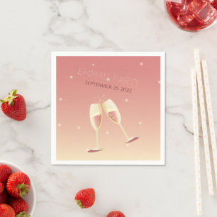Serviette En Papier Lunettes de Champagne personnalisées Papier servie