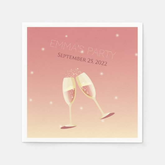 Serviette En Papier Lunettes de Champagne personnalisées Papier servie (Devant)