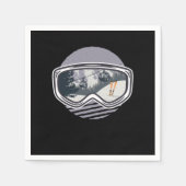 Serviette En Papier Lunettes de ski Ascenseur Skieur Ski Cadeau Sports (Devant)