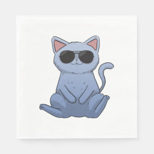 Serviette En Papier Lunettes de soleil Cool Cat Lunettes de soleil pou