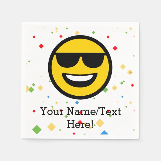 Serviette En Papier Lunettes de soleil cool Emoji (Devant)