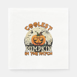 Serviette En Papier Lunettes de soleil Coolest Pumpkin Patch Chapeau d