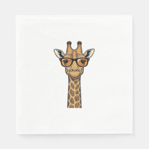Serviette En Papier Lunettes de soleil de girafe cool Vintage gravure