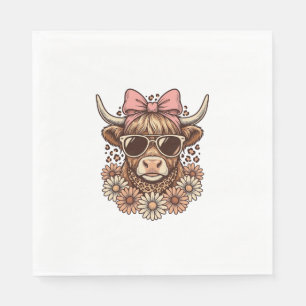 Serviette En Papier Lunettes de soleil de vache des Highlands mignonne