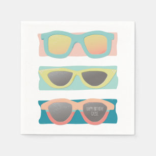 Serviette En Papier Lunettes de soleil d'été rétro Trio Coral