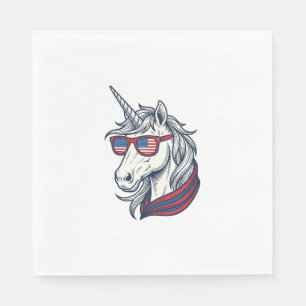 Serviette En Papier Lunettes de soleil drapeau licorne patriotique vec