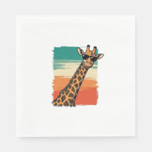 Serviette En Papier Lunettes de soleil girafe Cool T-shirt vintage cou
