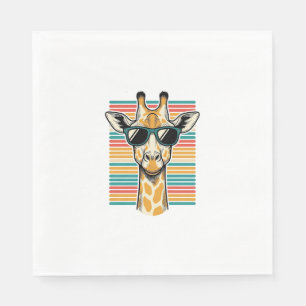 Serviette En Papier Lunettes de soleil girafe vintage vecteur rayure r