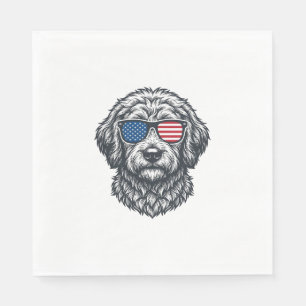 Serviette En Papier Lunettes de soleil pour chien patriotiques vintage