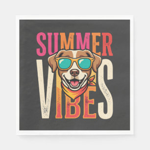 Serviette En Papier Lunettes de soleil pour chien Summer Vibes