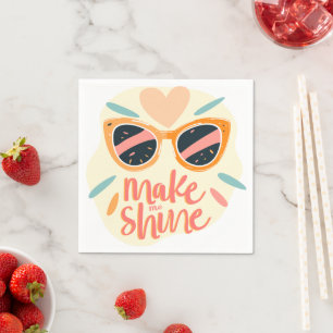 Serviette En Papier Lunettes de soleil rétro citation mignonne Make Me