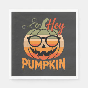 Serviette En Papier Lunettes de soleil rétro Halloween Hey Pumpkin